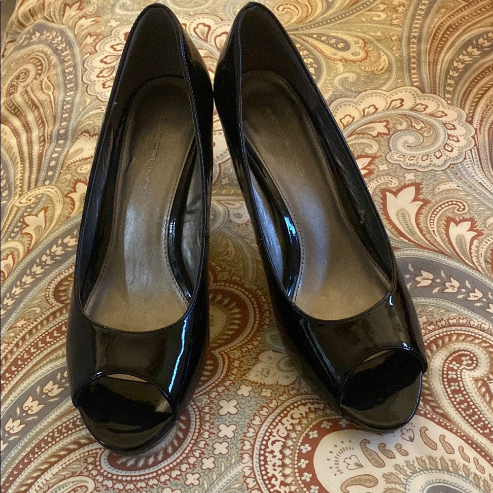 Classic Black High Heel Peep Toe Pumps